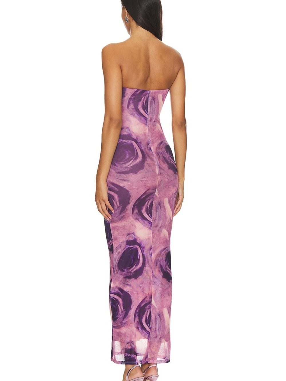 More to Come Revolve Oksana Purple Floral Strapless Maxi Dress Size Large Summer - Picture 3 of 10